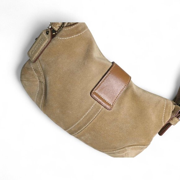 Vintage COACH Y2K Soho Suede Shoulder Bag in tan - Picture 13 of 15